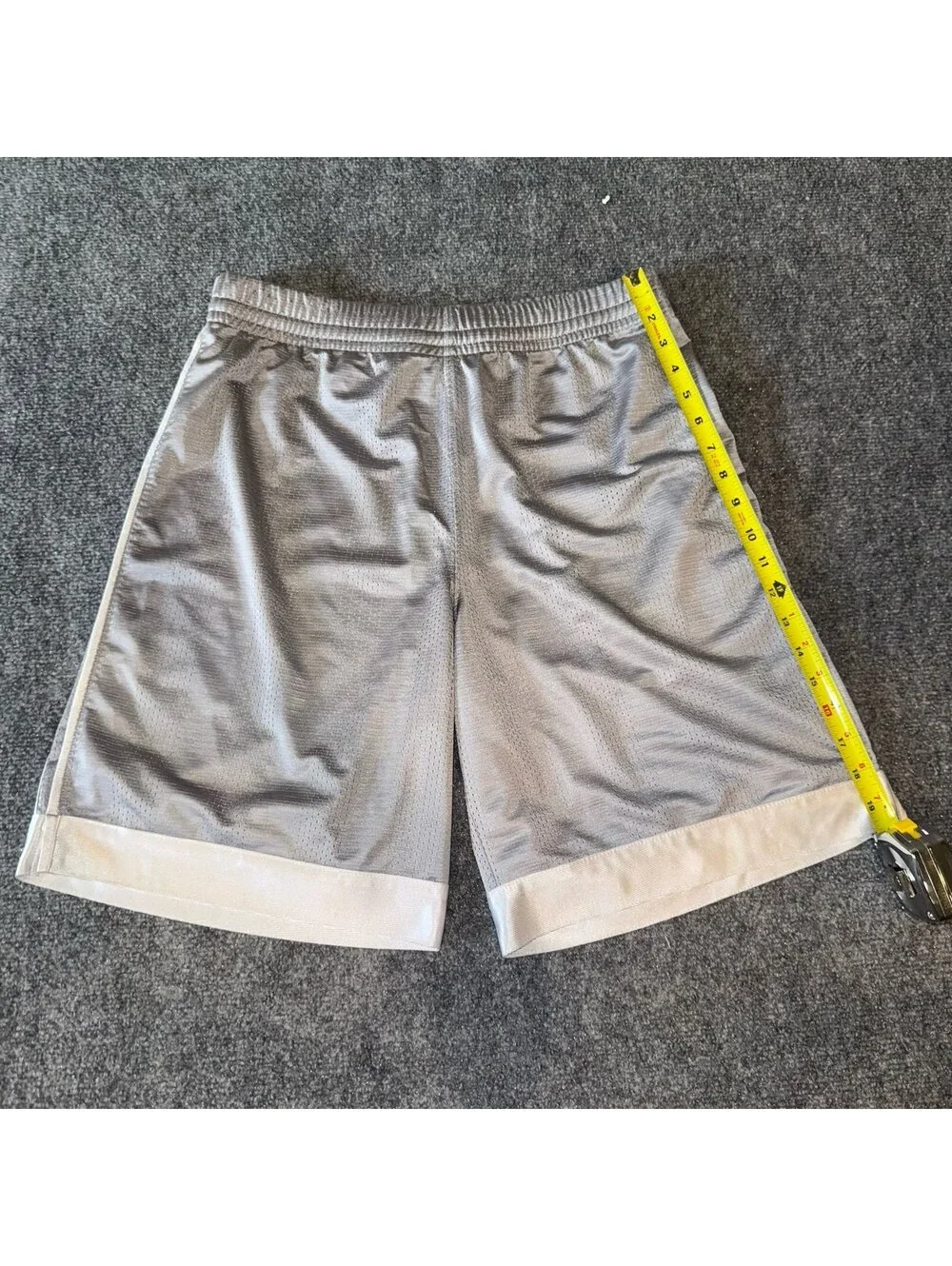 Tek Gear Grail Silver Baggy Dazzle Hoop Shorts Mens MD Vtg y2k 90s Rare